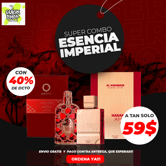 COMBO ESENCIA IMPERIAL ORIENTICA AMBER ROUGE + HARAMAIN AMBER OUD ROUGE